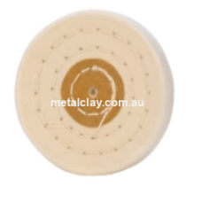 Buffing Wheel White Muslin  3x35PLY 7.5cm Diameter